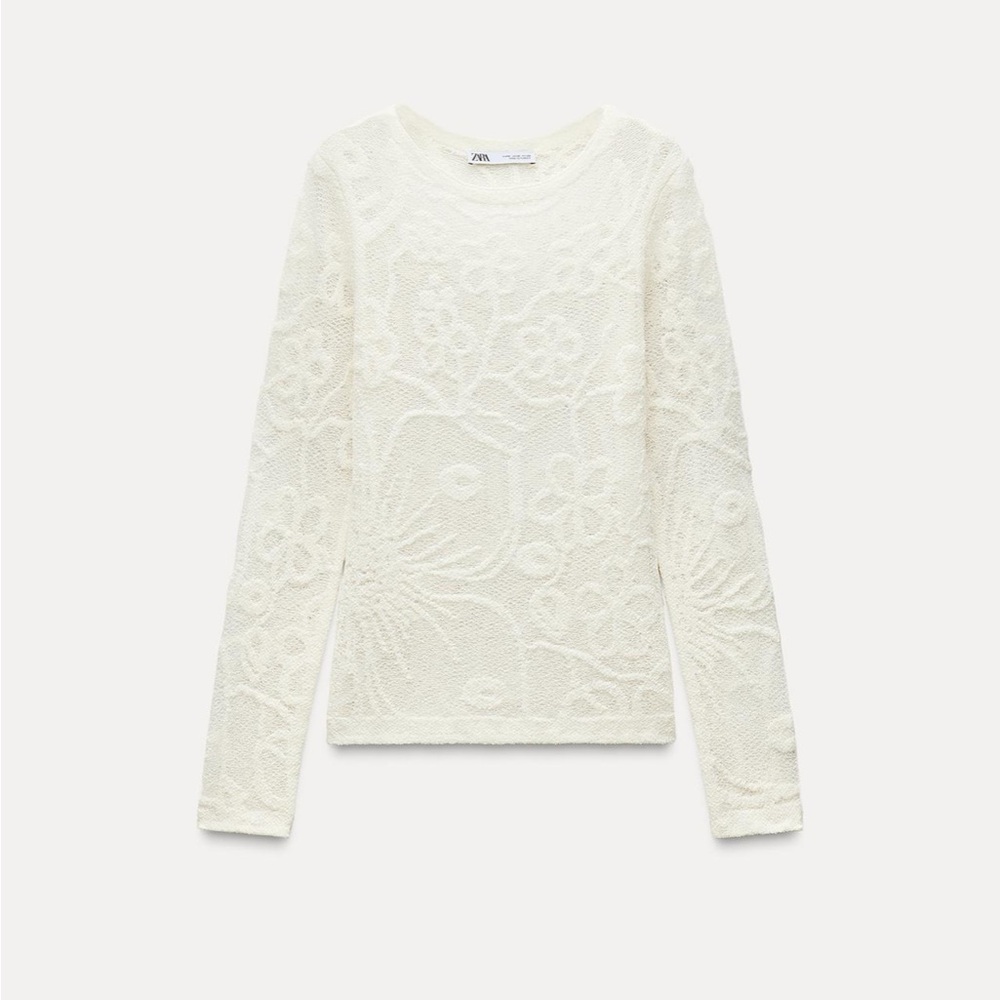 NWT Zara floral knit top